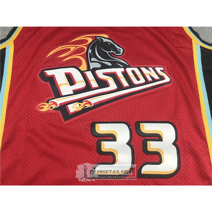 Camiseta Detroit Pistons Grant Hill NO 33 Mitchell & Ness 1999-00 Rojo